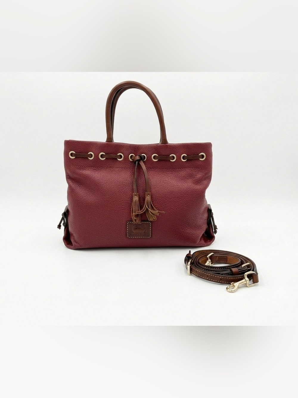 Dooney & Bourke Pebble Grain Leather Drawstring Bag w/Crossbody Strap M0473816